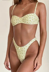 Women's 2 Piece Swimsuit Fashion Lace Trim Bow Bikini Set Summer Two Piece Bathing Suit