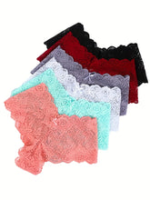 【 6 pcs 】 Women's sexy lace underwear breathable triangle pants solid color low waist T pants