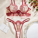 Lace Lingerie Ultra Sexy Underwear Women Set Sexy Adult Delicate Embroidery Intimate Underwear Transparent Bra Lingerie Sets