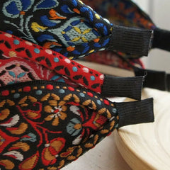 Breiter Turban für Damen, Haaraccessoires, Kopfbedeckungen, bestickte Haarreifen, Haarbänder, Stirnbänder, Kopftücher