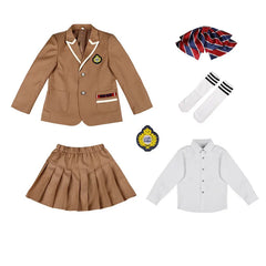 Boys School Uniform Girls Jacket Khaki Skirt Shirt Tie Suits Kids Formal Dress Tuxedo Toddler Clothes Sets Child Student Outfits