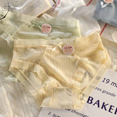 Women's Underwear 7A Baby Cotton Antibacterial Splicing Lace Cotton Crotch Seamless Comfortable Breathable Summer Thin Briefs