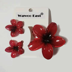 3 pcs/set Flower Claw Clip Women Summer Beach Cute Hawaiian 8CM*1+4CM*2PCS Preppy Stuff Female Hair Accessories For Summer
