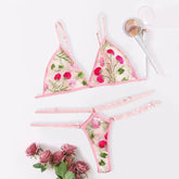 Sexy G-string Thong Sleepwear Lingerie Set For Women Plus Size Lingerie Flower Lace Underwear Sexy Plus Size Lingerie Sets