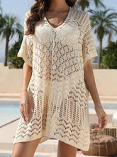 Mesh Crochet Long Beach Shirt Women Solid Cover Up Ladies Long Sleeve Hollow Out 2025 Sexy Beachwear Bathers Swim Bathing Suit