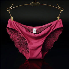 Women's Sexy Lace Panties Seamless Cotton Breathable Briefs Girls Transparent Underpants Plus Size Brand Underwear 1 Piece