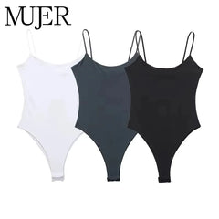 MUJER 2025 Sexy Tight Bodys for Women White Black Backless Bodysuit Women One Pieces Jumpsuits for Women Sexy Lingerie Bodysuit