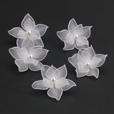 White Floral Hair Clip Wedding Hair Accessories For Women Pearl Fabrics Hairpin Barrettes Bride Tiaras Prom Hair Jewelry Gifts