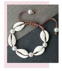 צמידי קרסול צדף לנשים קיץ צמיד יחף חוף אוקיינוס צבעוני קשר מתכוונן בוהמי אביזרי תכשיטי מתנות