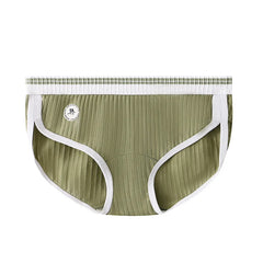 Sexy Damen-Slips, Unterwäsche, gerippte Baumwolle, atmungsaktive Komfort-Boxershorts, mittelhoher Bund, Sportslips, tägliche Intimunterwäsche