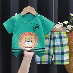 Kinderbekleidungssets für Jungen: T-Shirts mit Cartoon-Print, schlichte modische T-Shirts, Shorts, neue süße Oberteile, Trainingsanzüge, Kurzarm-Tops für Kinder, Shorts
