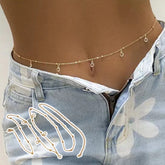 Simple Boho Beach Chain Waist Belt Sexy Fashion Women Rhinestone Belly Body Jewelry Bikini Summer Waist Chain Accessories