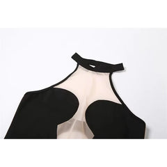 סט ביקיני סקסי לנשים עם טלאים מודפסים, רשת ופשתן, בגד ים חוף, בגד ים שקוף, תחרה וקו Push-Up