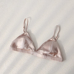 Women's Fashion and Sexy New Style Detachable Breathable Natural Mulberry Silk Underwear Set Sexy French Triangle Cup Underwear