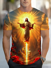 Men'S Religious Pattern Print T-Shirts,Short-Sleeve Round Neck T-Shirts,Men'S Summer Outdoor Clothing.