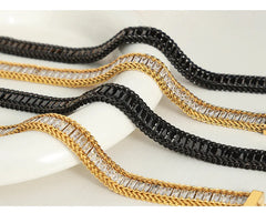 Fashion Wrist Jewelry Accessories Girls Gifts 316L Stainless Steel Sparkling Zircon Chain Bracelet for Women