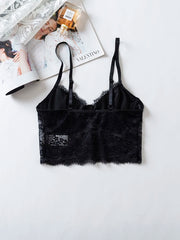 Women Sexy Lace Bras Top Solid Color Underwear Vest Hollow Out Tight Lingerie Crop top Comfortable Breathable Bralette Vest
