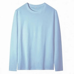 2025 אביב קיץ גברים O-צוואר חולצת טריקו ארוך שרוול חולצת טי זכר מוצק חולצת טי גבר בגדי גברים לנשימה חולצות טי