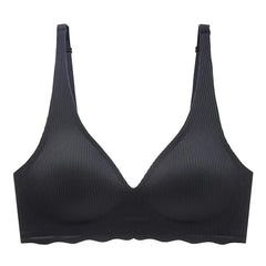 Cool Underwear for Women with Thin Cup Without Marks and Breathable Beauty Back Gathering One-piece Deep V Soft Support Bra