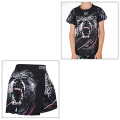 Kid's Gym MMA Boxing Jerseys Baby Boys Sport T Shirts Shorts Set Suit Rashguard Kickboxing Trousers Children BJJ Sportsuit 172