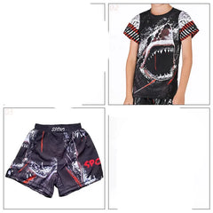 Kid's Gym MMA Boxing Jerseys Baby Boys Sport T Shirts Shorts Set Suit Rashguard Kickboxing Trousers Children BJJ Sportsuit 172