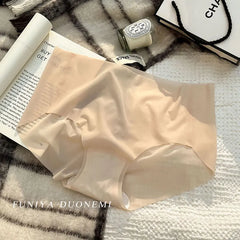 Nahtlose Sommerunterwäsche aus Eisseide für Damen, ultradünn, schnelltrocknend, 3D-Pfirsichfarben, Fitness-Slips