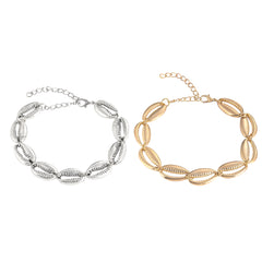 בוהמי סגסוגת ים צדף חרוזים צמיד לנשים מתכוונן חבל צמיד אוקיינוס צמיד הצהרת קיץ חוף תכשיטי מתנות