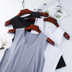 גברים גופיות משי קרח גופיית רשת ייבוש מהיר פיתוח גוף אפוד חדר כושר ספורט כושר ללא שרוולים נושם גופיית