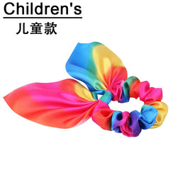 Haaraccessoires mit Schleife, Haargummis für Mädchen und Frauen, elastische Haargummis, elastische Regenbogen-Haargummis, Haargummis, Pferdeschwanzhalter