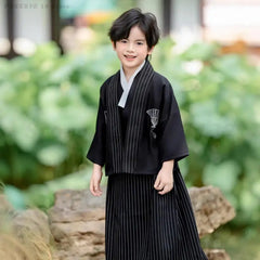 Traditionelles japanisches Kimono-Kostüm für Kinder, Samurai-Kleidung für Kinder, Kimono-Sets mit Strickjacke für Jungen, Bühnenkleidung für Kinder