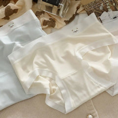 5PCS Simple Cute Panties for Women Cotton Crotch Female Lingerie Seamless Briefs Underwear Bear Underpants Girls