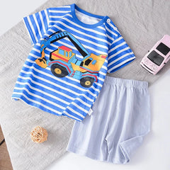 Baby Boys Sets Cool Casual Costume Tops Summer Clothing Pink Loose Tees+shorts Kids Short Sleeve Shorts Outfits Cartoon Tshirt