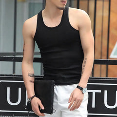 Men Vest O-neck Sleeveless Tank Tops Slim Fit Summer Vest Fitness Gym Workout Undershirt Bodybuilding Running Vest