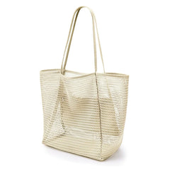 Beach Nylon Mesh Tote Bag, Casual Tote Bag Women Foldable Shoulder Bag For Beach Picnic Vacation