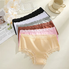 3PCS Women Cotton Lace Underwear Sexy Breathable Solid Panties S-XXL Low-Waist Seamless Briefs Girls Sports Soft Lingerie New