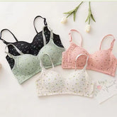 Lingerie No Rim Gathered Bra Fairy Sweet Cream Fufu Tube Top Preppy Style Students Small Bra