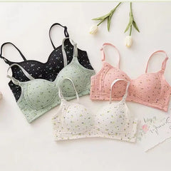 Lingerie No Rim Gathered Bra Fairy Sweet Cream Fufu Tube Top Preppy Style Students Small Bra