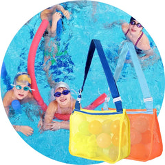 Strandspielzeug-Netzbeutel, Aufbewahrungsbeutel für Kinder mit Muscheln, Strandspielzeug-Muschelbeutel, Netzbeutel für Pools, Sandspielzeug, Schwimmzubehör für Jungen und Mädchen