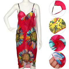 Summer Women Beach Bikini Cover Up Printed Pareo Chiffon Wrap Skirt Sarong Scarf Beachwear Bathing Suit Beach Dress Swimsuits