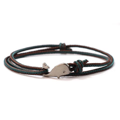New Whale Bracelet For Men Bilayer Sliding Adjustable Summer Beach Surfer Nautical String Braslet Vacatio Leisure Accessories