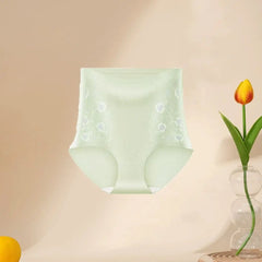 Lingerie Flower Slimming Shapewear Ice Silk High Waist Body Shaping Briefs Underpants Seamless Tummy Control Underwear Female
