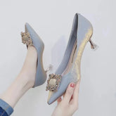 sapatos femininas women cute light purple spring & summer comfort stiletto heel shoes lady sexy elegant black footwear a427