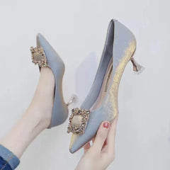 sapatos femininas women cute light purple spring & summer comfort stiletto heel shoes lady sexy elegant black footwear a427