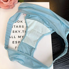 תחתוני נשים רכים וחלקים משובצים יהלומים צרפתיים מותניים נמוכים, מכנסיים משולשים נושמים, מפשעה ונוחות, יוקרתיים