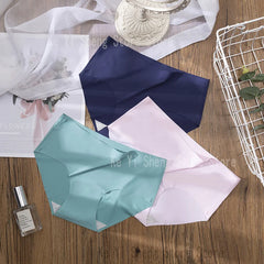 3 pieces of low-rise, seamless, solid-color underwear for women, comfortable, breathable and sexy