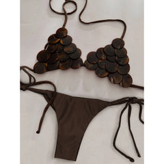 Sexy Bikini-Badeanzug mit Rockbandage, brasilianischer Muschel-Bikini, A-Linien-Rock, Sommer-Damen