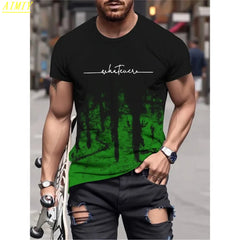 Man T Shirt Casual Oversized Sports Loose Plus Milano Print Clothing Comfortable Shopping Round Neck Short Sleeved T-Shirt Top