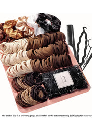 Hair Accessories for Woman Set Seamless Fashionable Brown Ponytail Holders Variety Hair Scrunchies HairBands Scrunchy Hair Ties