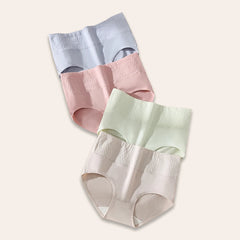 4 יחידות תחתוני כותנה לנשים מותן גבוה חלק נושם אנטיבקטריאלי רך נוח כיסוי מלא תחתונים