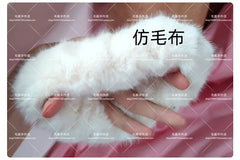 Anime-Accessoires, weißer Pelzhaarring, japanischer Lolita-Stil, doppelter Pferdeschwanz, Haarschmuck, Haarband, Kawaii-Accessoires